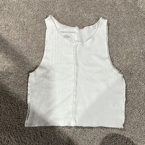 American Eagle Outfitters White Ribbed Tank Top
